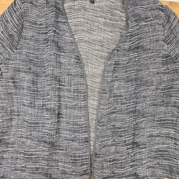 Eileen Fisher Organic LINEN Gauze Cardigan L Lagenlook Career Old Money Boxy - Picture 4 of 5